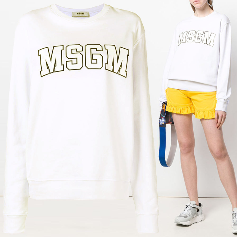 MSGM Logo Print Crewneck Sweatshirt