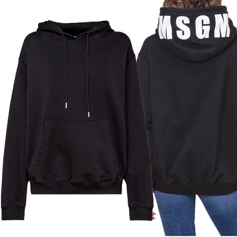 MSGM Logo Oversized Hoodie Black Women’s