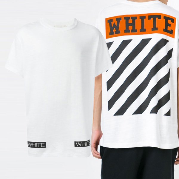 OFF WHITE Reorder Back Print T-Shirt Men White Cotton