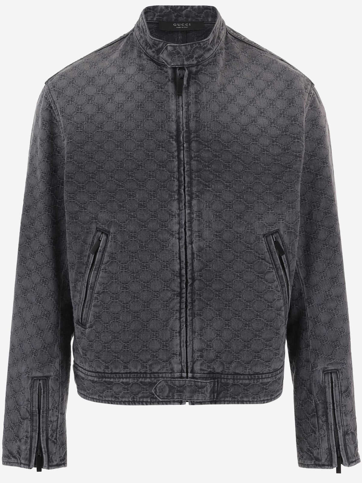 GUCCI Black Wool Blend Zip-Up Jacket