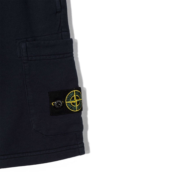 STONE ISLAND Women’s Logo Patch Shorts Black Cotton