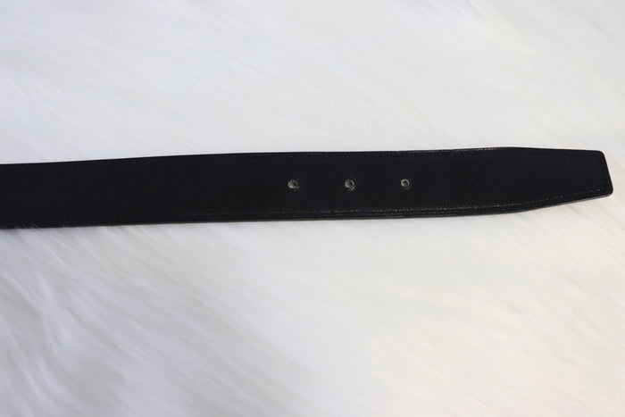 HERMES Men’s Reversible H Buckle Leather Belt Black/Brown