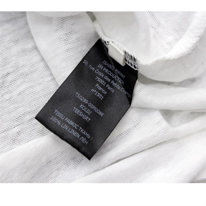 Isabel Marant Women's Linen Short Sleeve T-Shirt White Silver 00MTS0299 00M008E