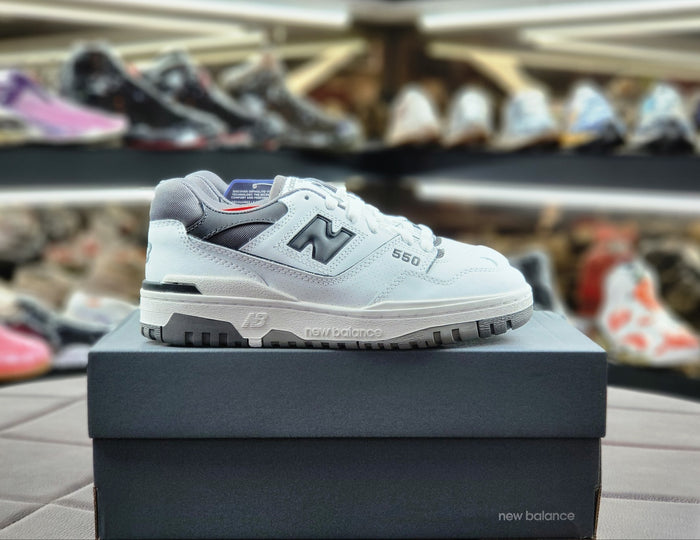 New Balance 550 White Grey Dark Grey Low Top Sneakers