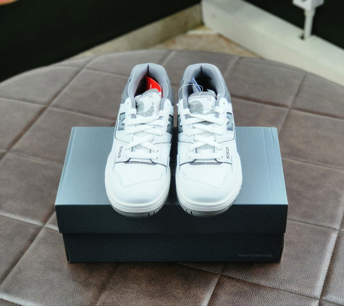 New Balance 550 White Grey Dark Grey Low Top Sneakers
