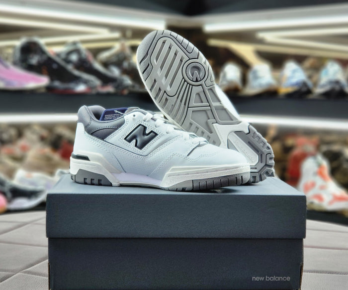 New Balance 550 White Grey Dark Grey Low Top Sneakers