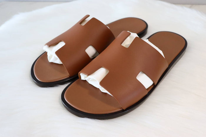 HERMES Izmir Men's Slide Sandals Gold