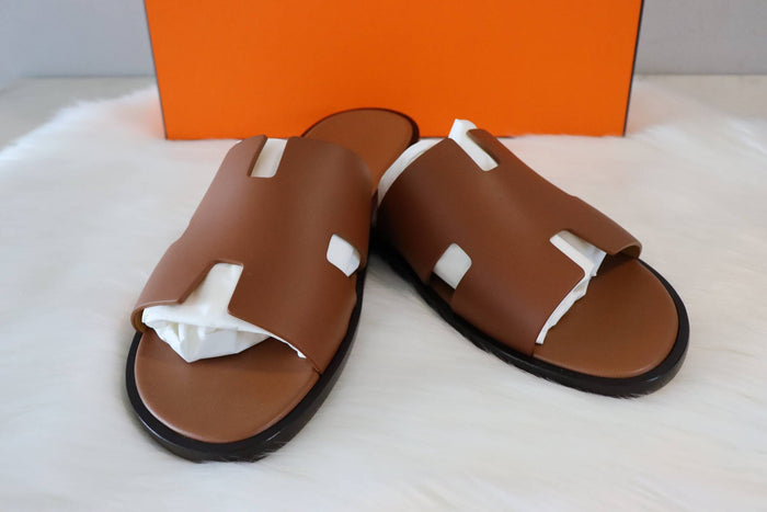 HERMES Izmir Men's Slide Sandals Gold