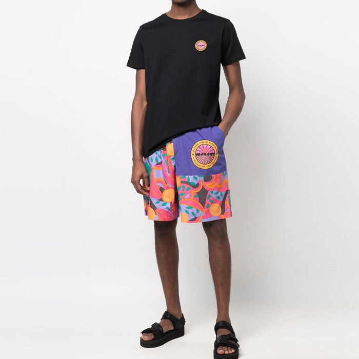 Isabel Marant Logo Patch Short Sleeve T-Shirt Black TS0433 ZAFFERH