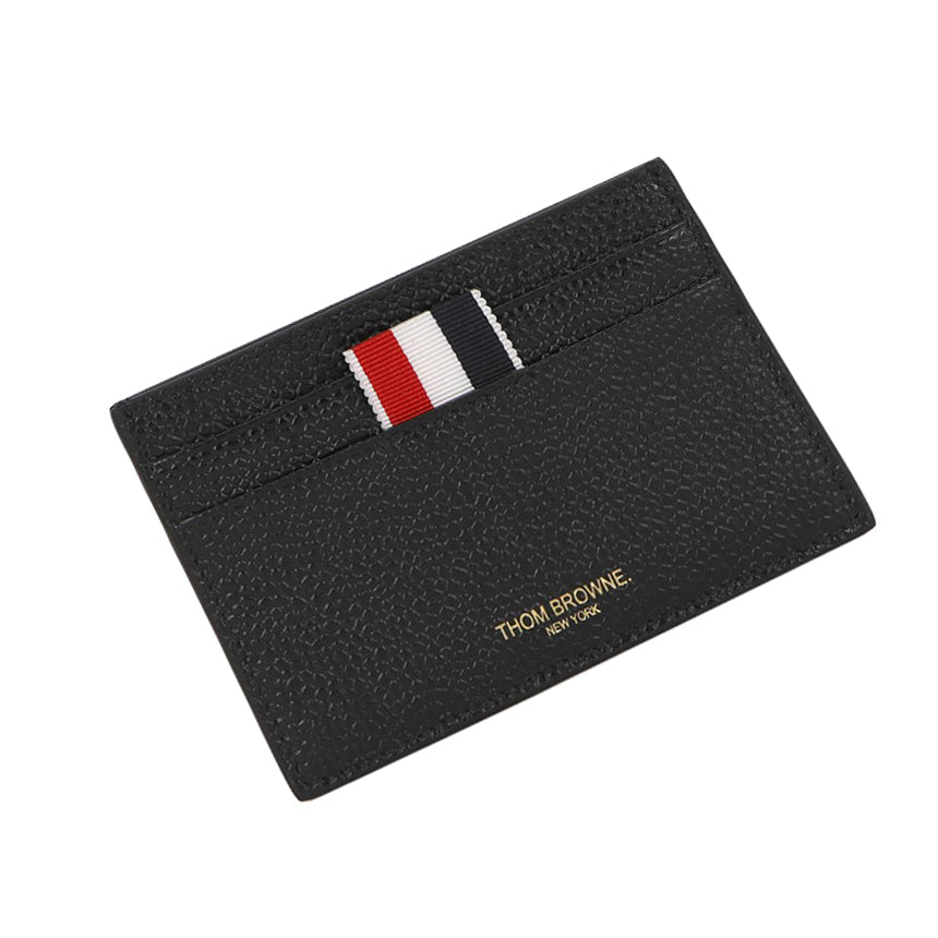 THOM BROWNE Pebbled Leather Card Holder Wallet MAW301A 00198