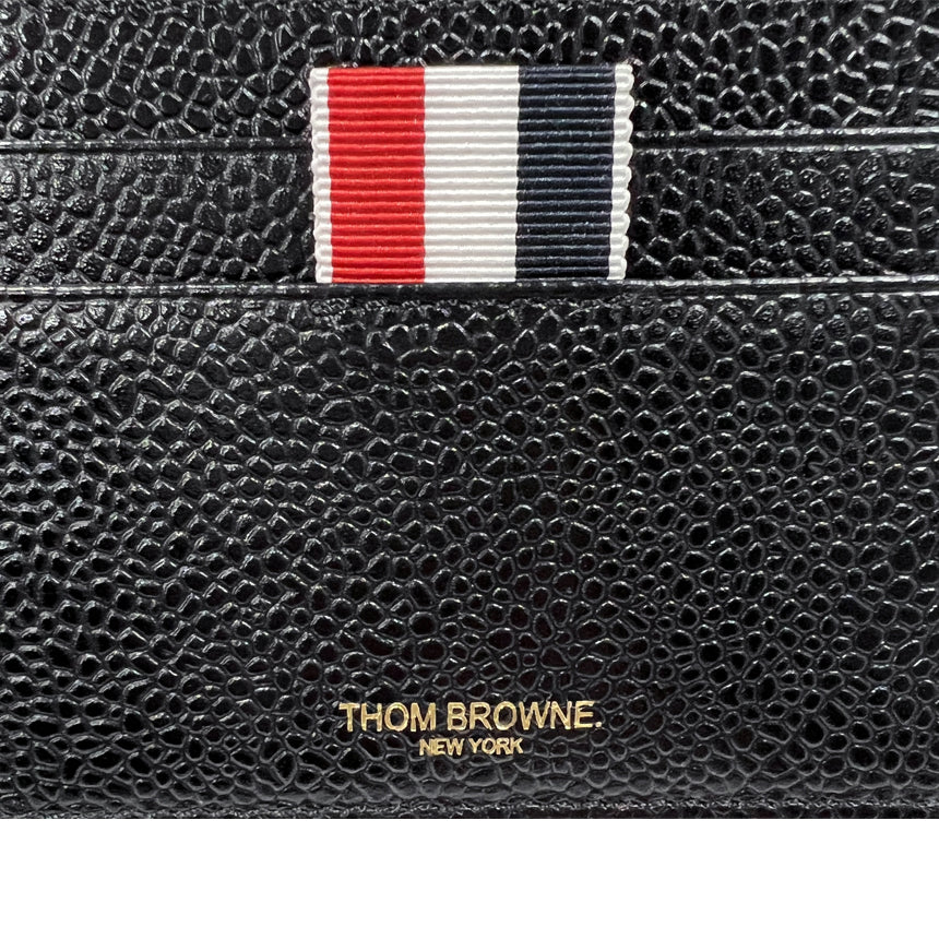 THOM BROWNE Pebbled Leather Card Holder Wallet MAW301A 00198