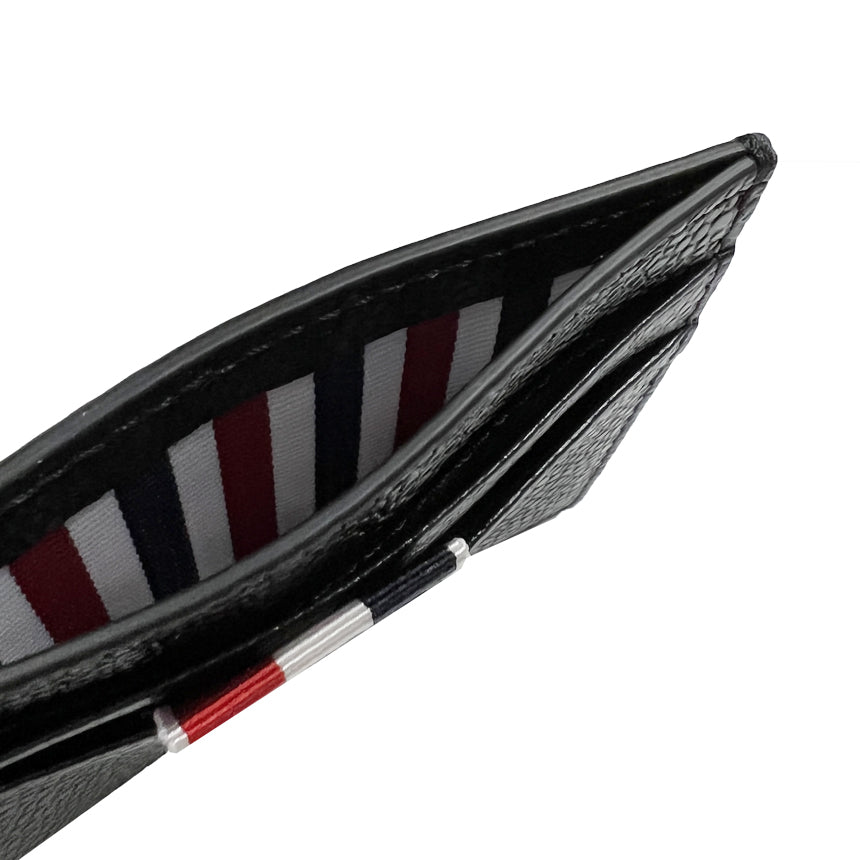 THOM BROWNE Pebbled Leather Card Holder Wallet MAW301A 00198