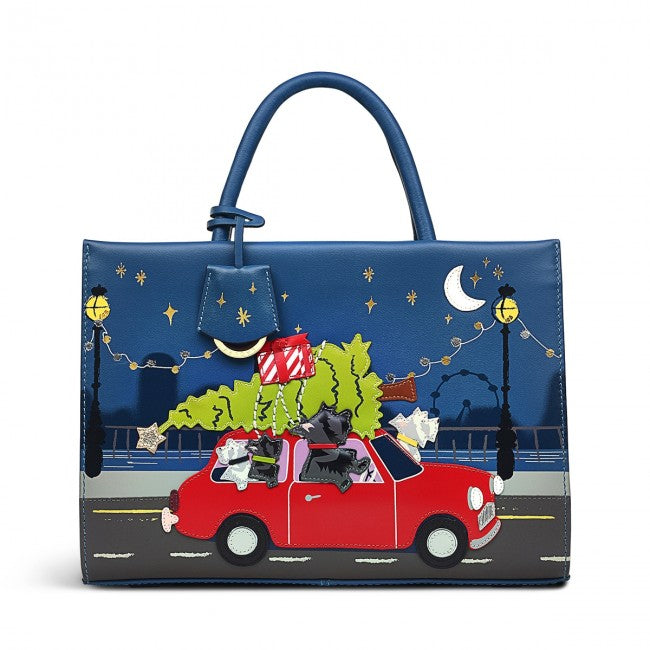 RADLEY LONDON Driving Home For Christmas Medium Zip-Top Grab Bag Teal