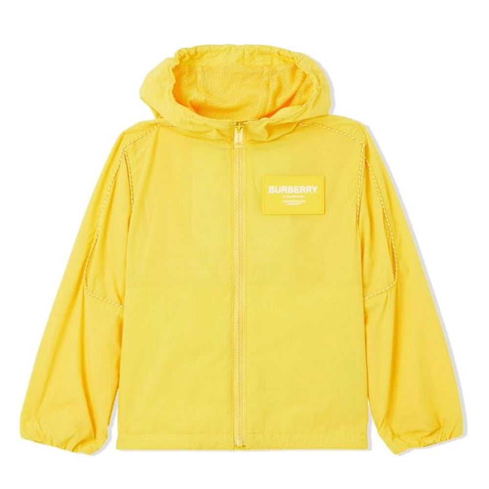 BURBERRY Yellow Logo Hooded Jacket Women’s