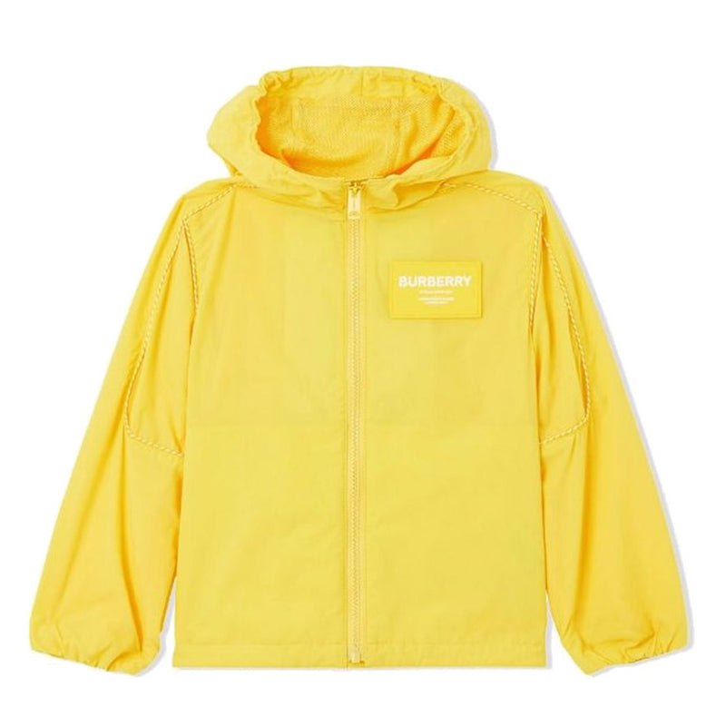 BURBERRY Yellow Logo Hooded Jacket Women’s