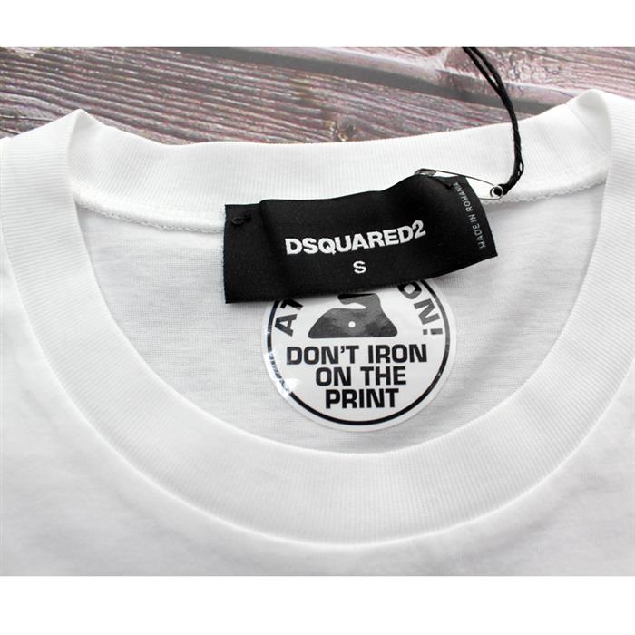 Dsquared2 ICON Black Tape White Men's T-Shirt S79GC0035