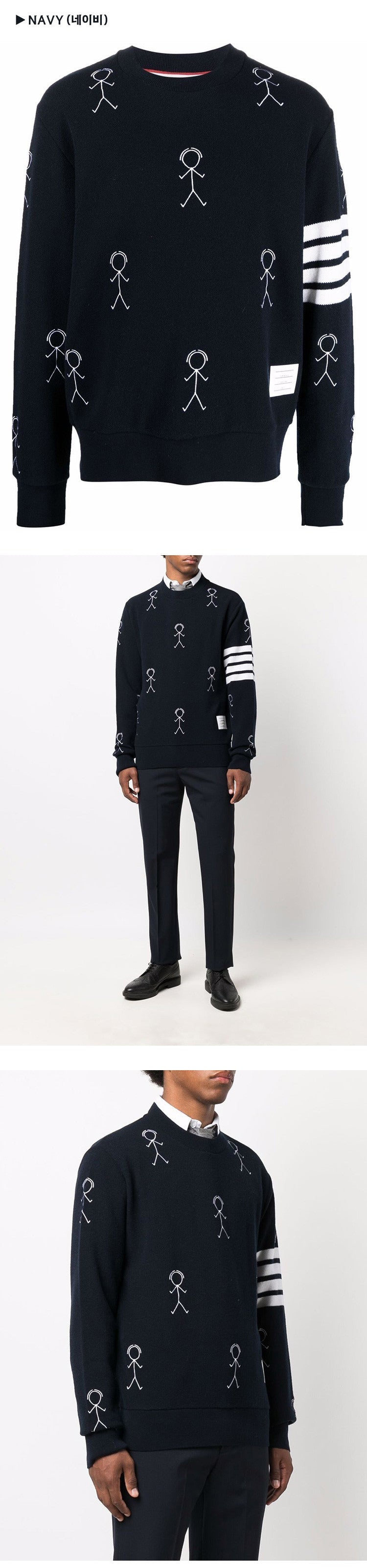 THOM BROWNE Mr. Thom Men's Crewneck Knit Sweater MJT298E 10074 055 415