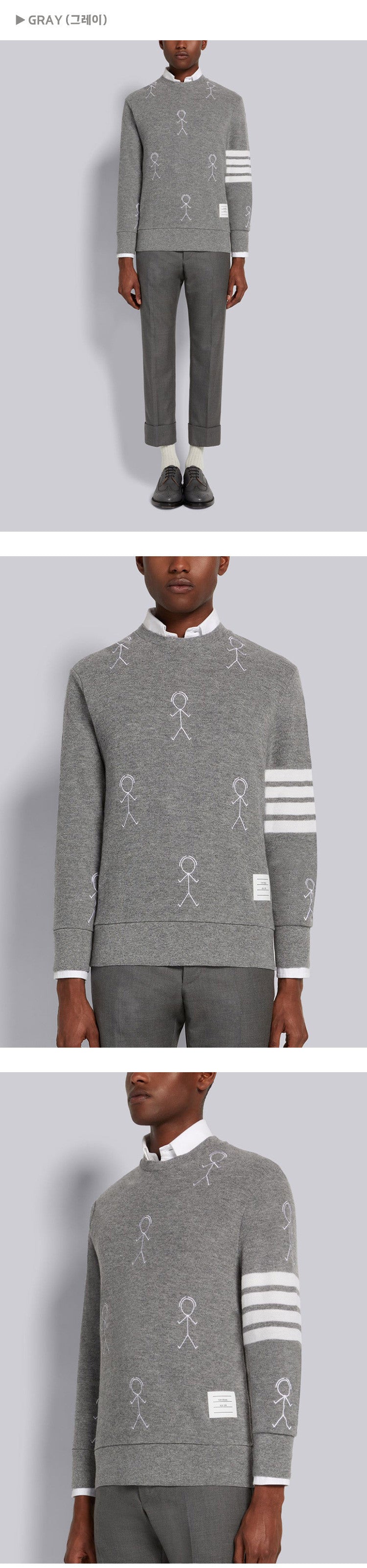 THOM BROWNE Mr. Thom Men's Crewneck Knit Sweater MJT298E 10074 055 415