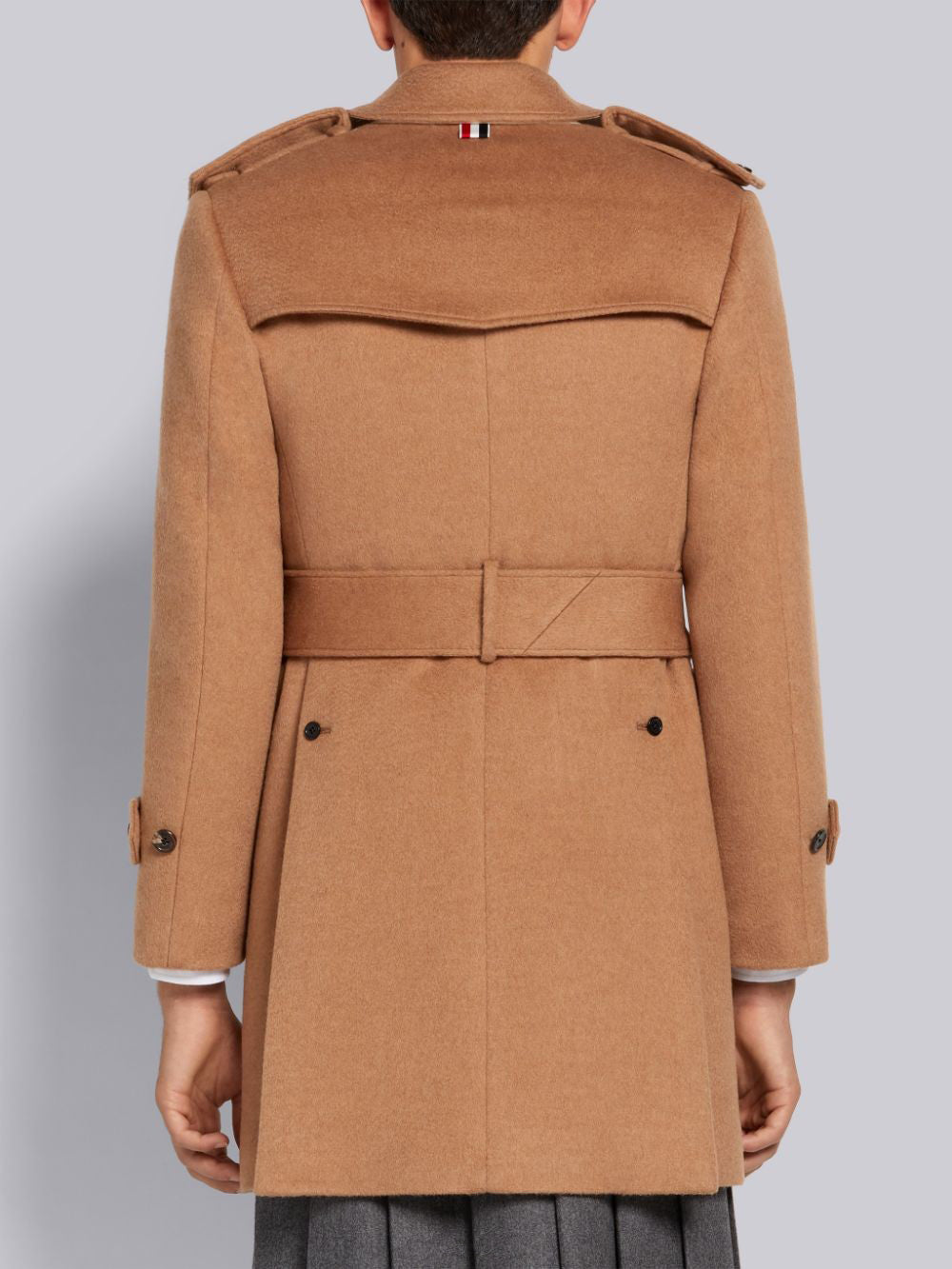 THOM BROWNE Camel Hair Double-Breasted Coat