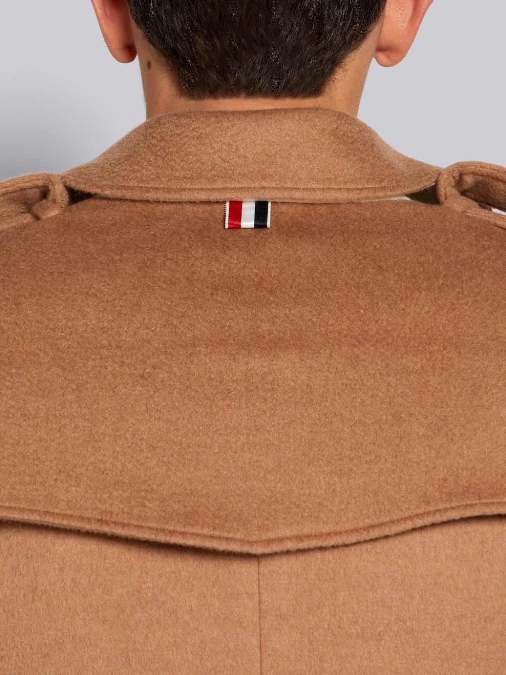THOM BROWNE Camel Hair Double-Breasted Coat
