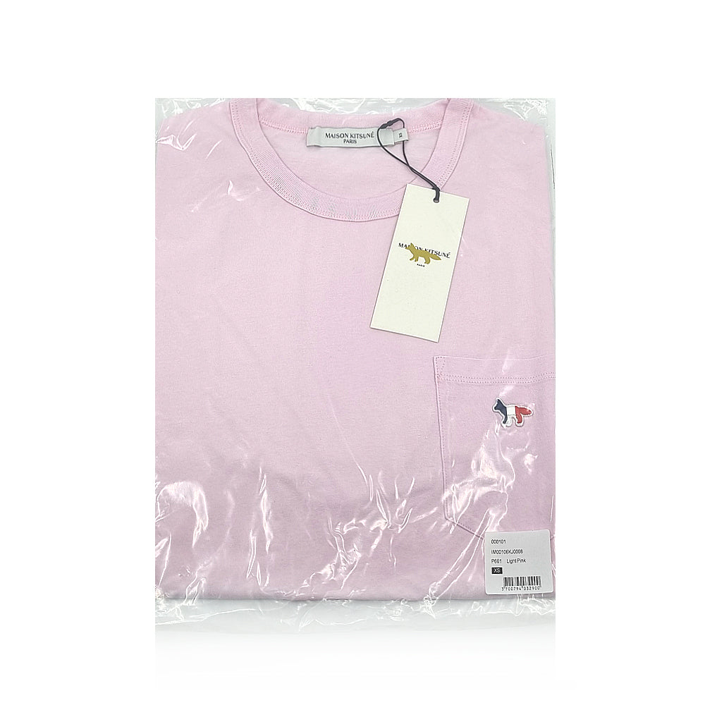 Maison Kitsune Tricolor Fox Pocket T-Shirt Light Pink