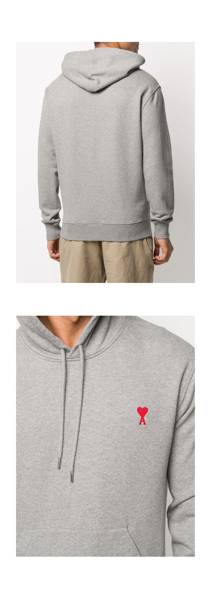 AMI Men's Small Heart Logo Embroidered Hoodie HJ008 730 055 410 459
