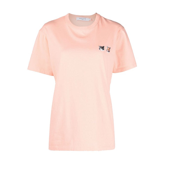 Maison Kitsune Women's Double Fox Head Patch T-Shirt IU00114KJ0008