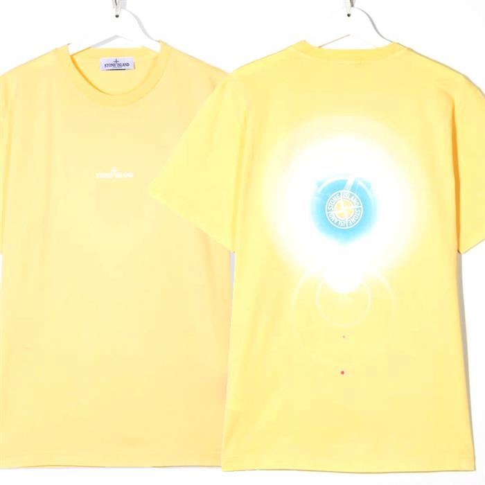 STONE ISLAND Yellow Short Sleeve T-Shirt (Junior Fit for Women)