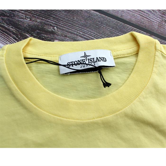 STONE ISLAND Yellow Short Sleeve T-Shirt (Junior Fit for Women)