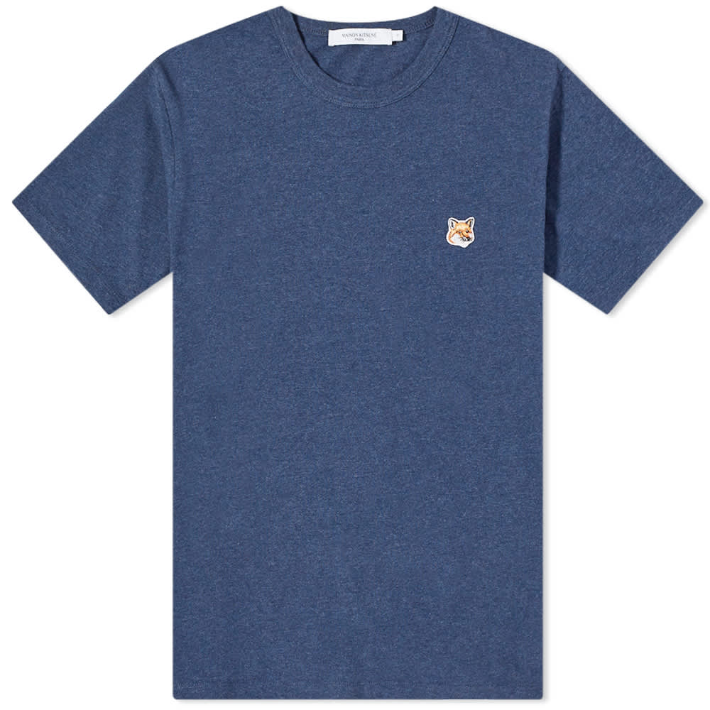 Maison Kitsune Navy Melange Classic Fox Head Short Sleeve T-Shirt
