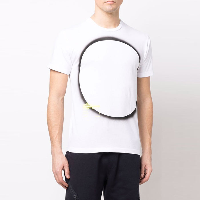 STONE ISLAND Eclipse Print White Cotton T-Shirt Men’s