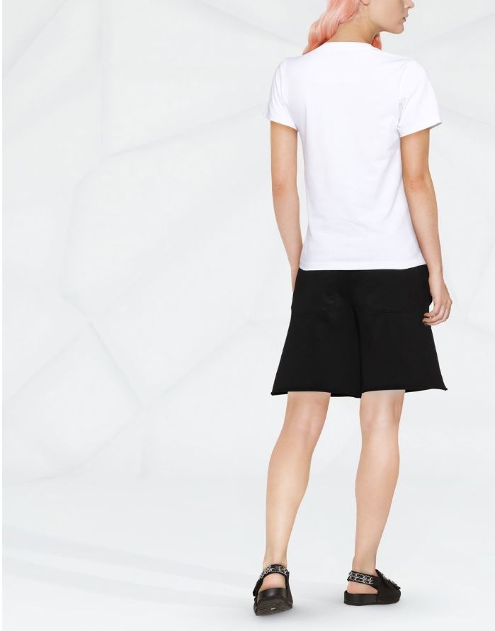 Maison Kitsune Mini Handwriting White Navy Melange Women's T-Shir IW00131 KJ0035