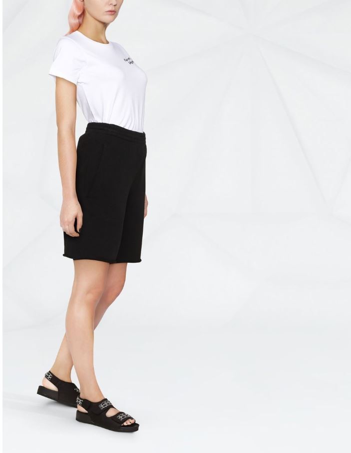 Maison Kitsune Mini Handwriting White Navy Melange Women's T-Shir IW00131 KJ0035