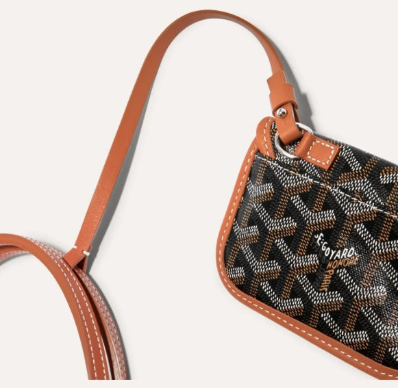 GOYARD Mini Anjou Tote Bag Black Brown Leather Canvas