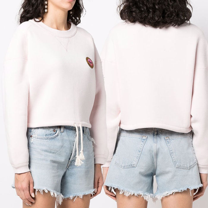 Isabel Marant Logo Patch Drawstring T-Shirt Pink Blue SW0349 MUZALI