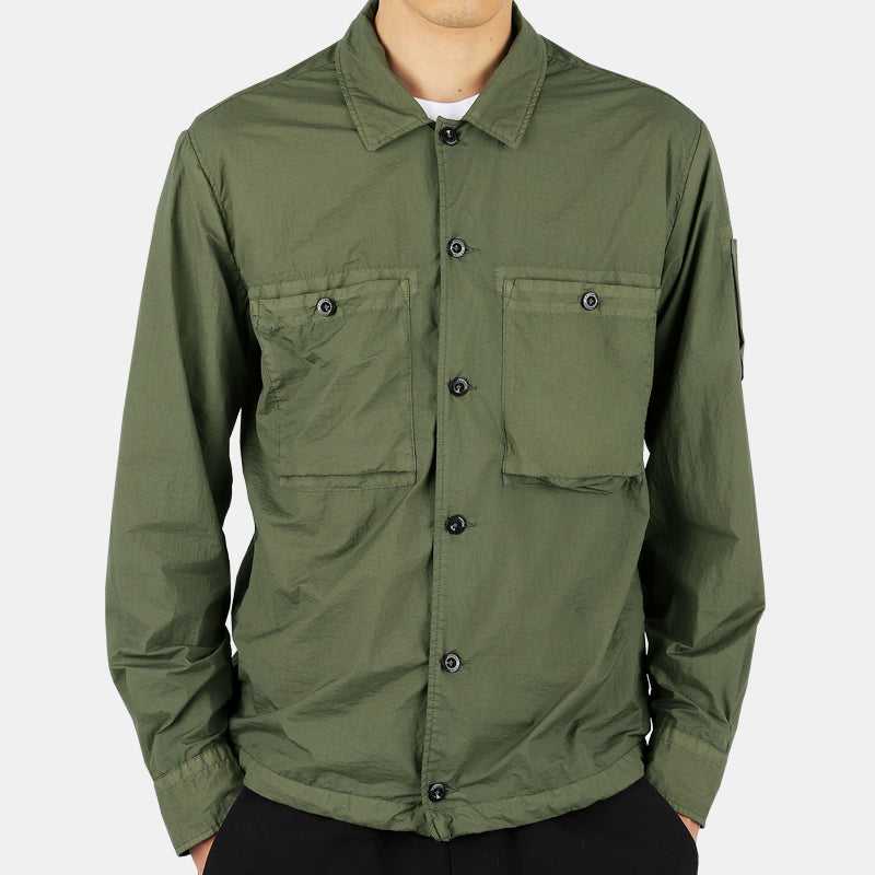 CP Company Taylon L Lens Patch Long Sleeve Shirt Khaki Men