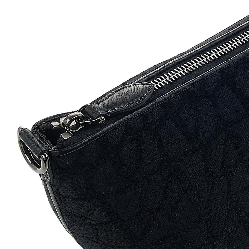 VALENTINO Iconography Leather Crossbody Shoulder Bag Black Unisex