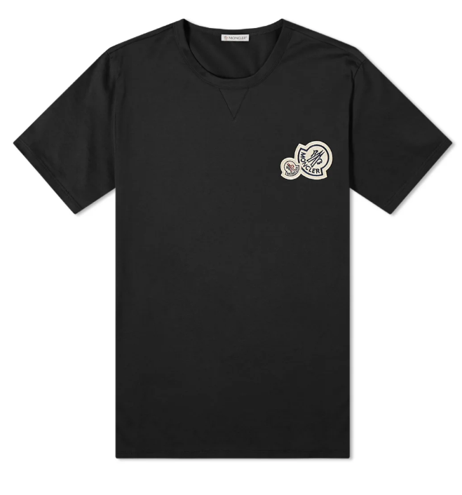 Moncler Double Logo T-Shirt Black White Men’s Top