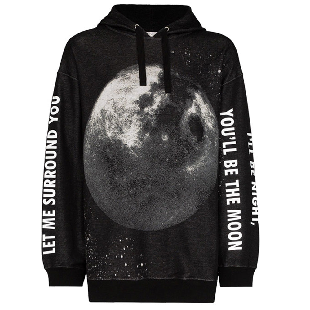 VALENTINO Moon Dust Black Hoodie Men’s Pullover Sweatshirt