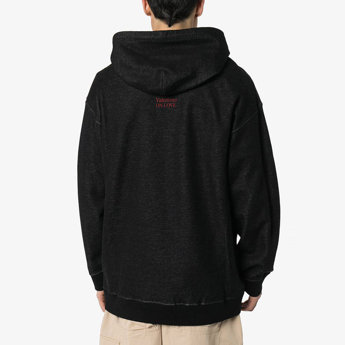 VALENTINO Moon Dust Black Hoodie Men’s Pullover Sweatshirt