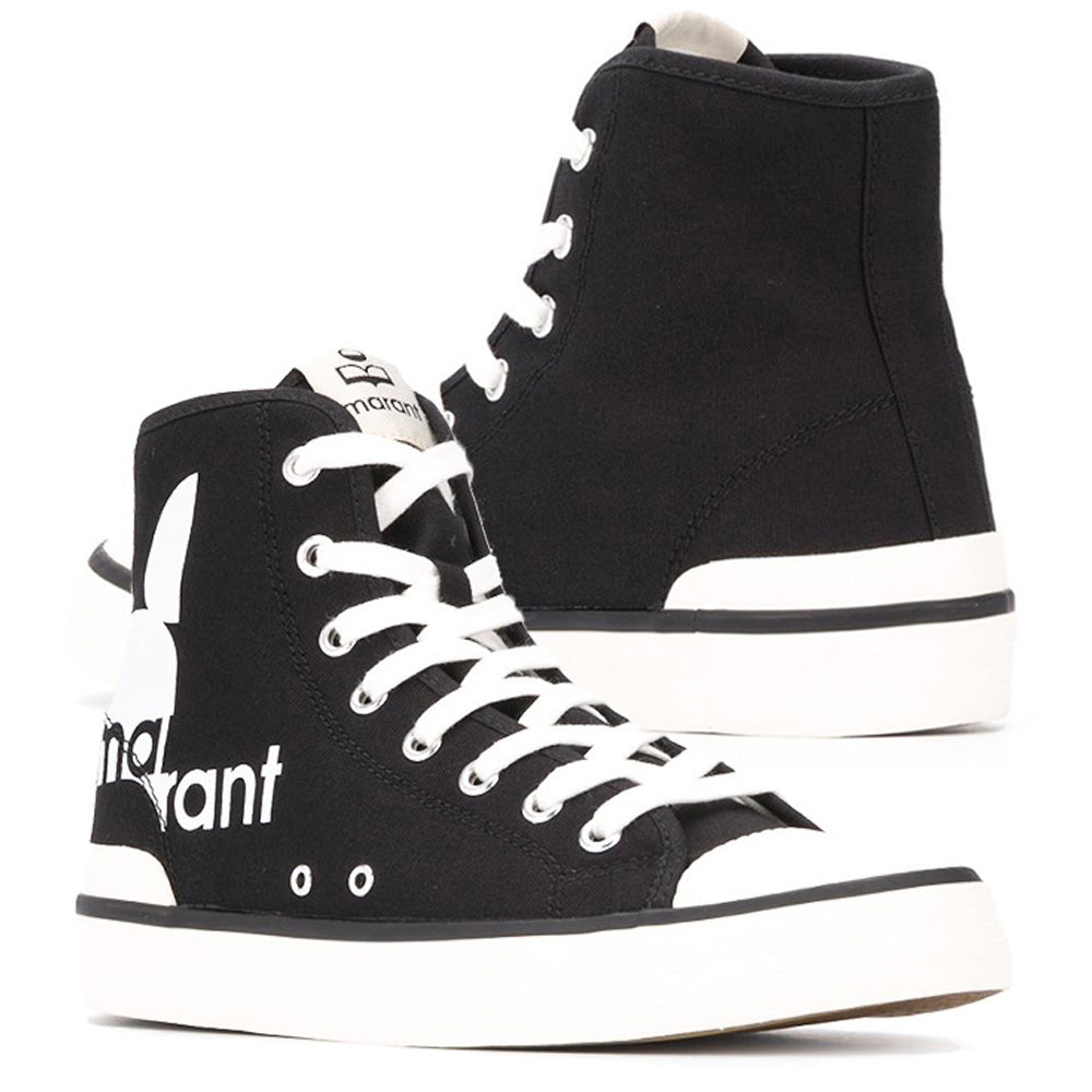 Isabel Marant Logo Canvas High-Top Sneakers Black