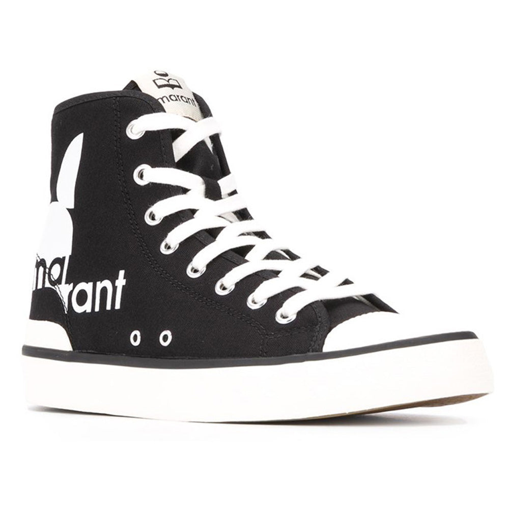 Isabel Marant Logo Canvas High-Top Sneakers Black