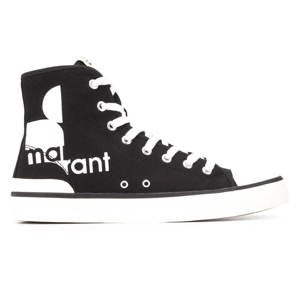 Isabel Marant Logo Canvas High-Top Sneakers Black