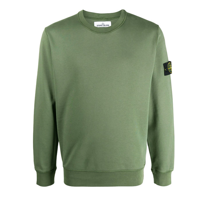 STONE ISLAND Khaki Badge Crewneck Sweatshirt