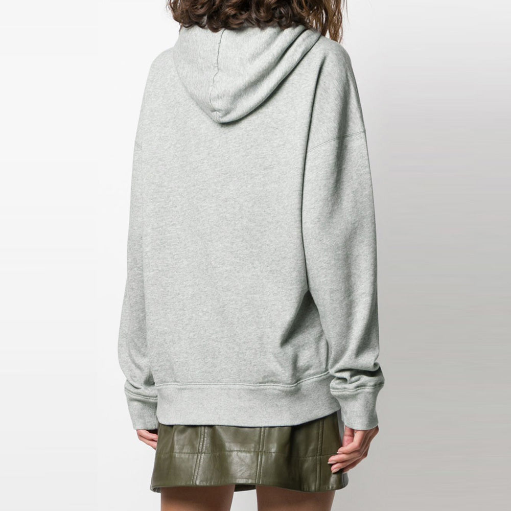 Isabel Marant Velour Logo Hoodie Gray Women’s Hooded Sweatshirt