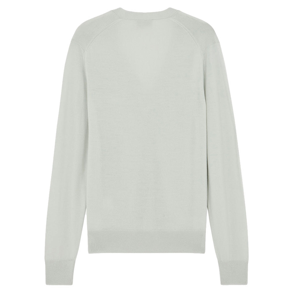 Maison Kitsune Fox Head Patch Cardigan Light Gray Knit Men's