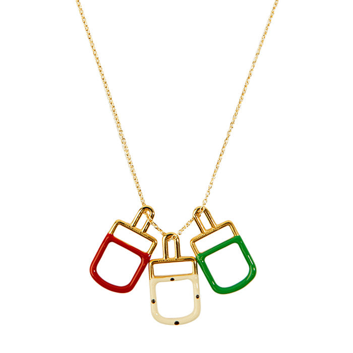 ALIITA Ice Pop Trio Enamel Pendant Necklace Yellow Gold Unisex