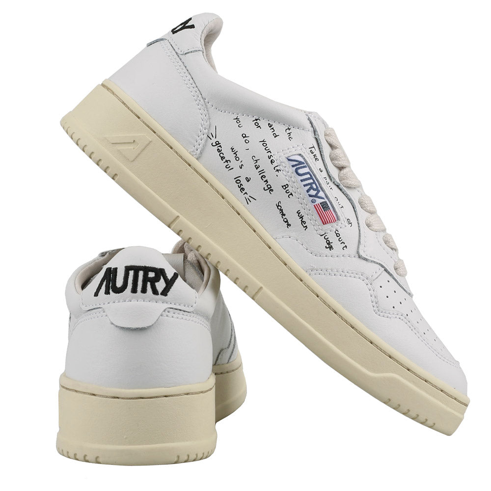 AUTRY Lettering Low-Top Sneakers Women’s White Leather