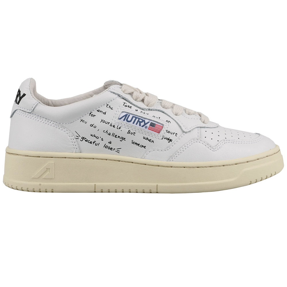AUTRY Lettering Low-Top Sneakers Women’s White Leather