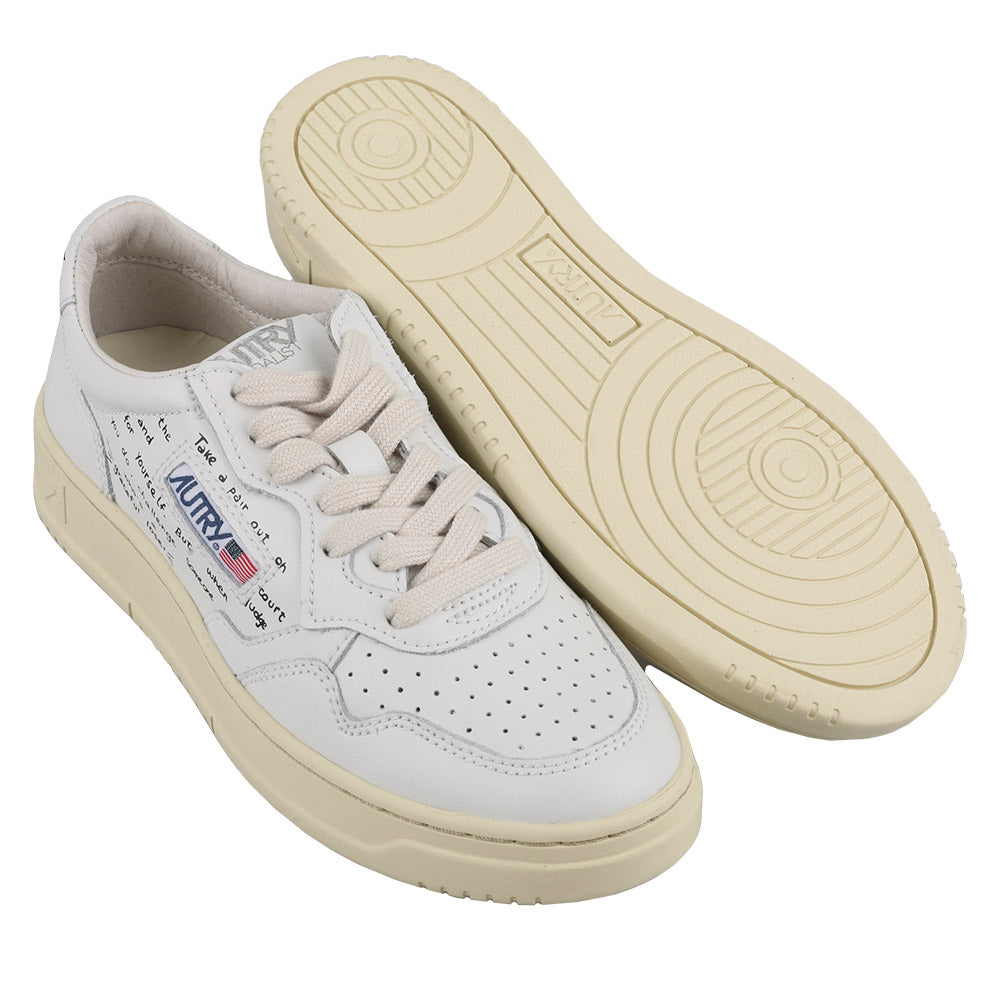 AUTRY Lettering Low-Top Sneakers Women’s White Leather